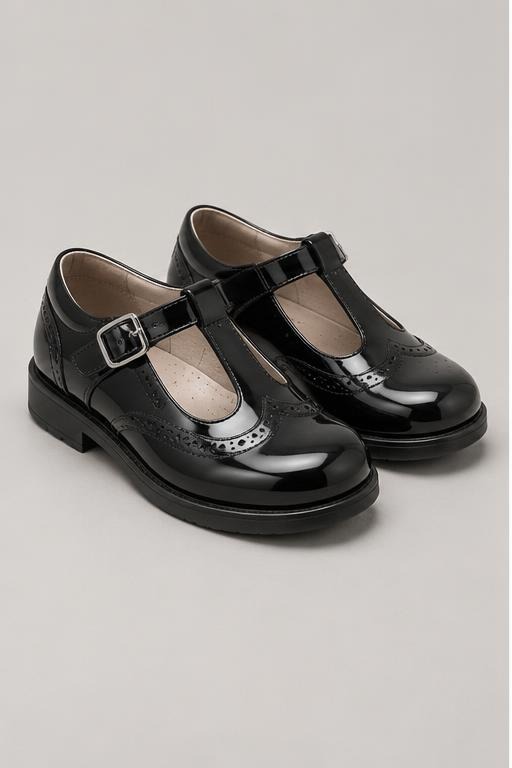 Girls' Patent T-Bar School Shoes