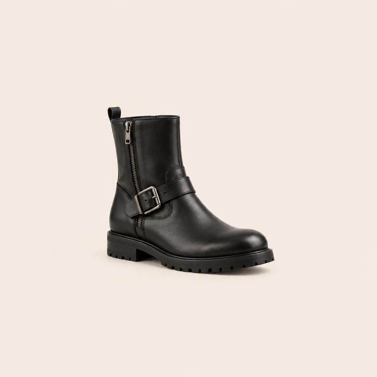Men's Leather Biker Boots