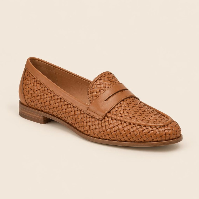 Women's Woven Leather Loafers